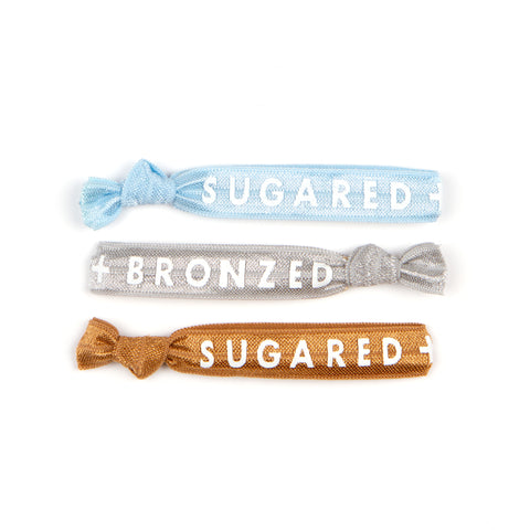 A 3 pack of Sugared and Bronzed hair ties