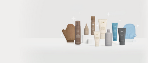 Set of skincare products on a white background