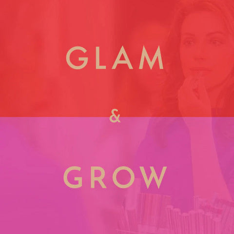Logo for Glam & Grow Podcast