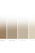 Color scale showing how strong each of the Sugared and Bronzed tanning solutions are, from the darker Elixir Four to the lighter Elixir One