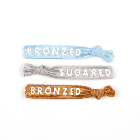 A 3 pack of Sugared and Bronzed hair ties